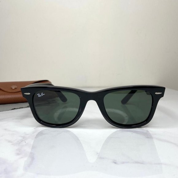RAY-BAN Wayfarer Propel Black Green Lens Square Sunglasses RB2140 Italy Unisex - Picture 2 of 11